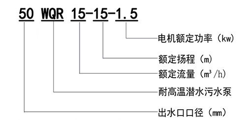 WQR耐高溫潛水排污泵型號(hào)意義